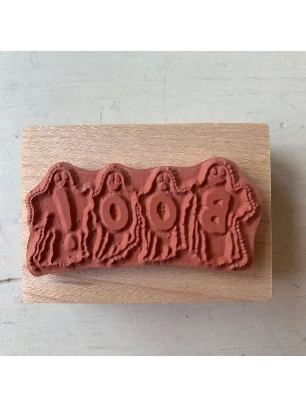 PSX Designs Boo Ghost Wood Mounted Rubber Stamp Word D-948 Spooky Halloween